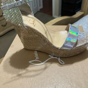 Only worn 1 time silver sandals